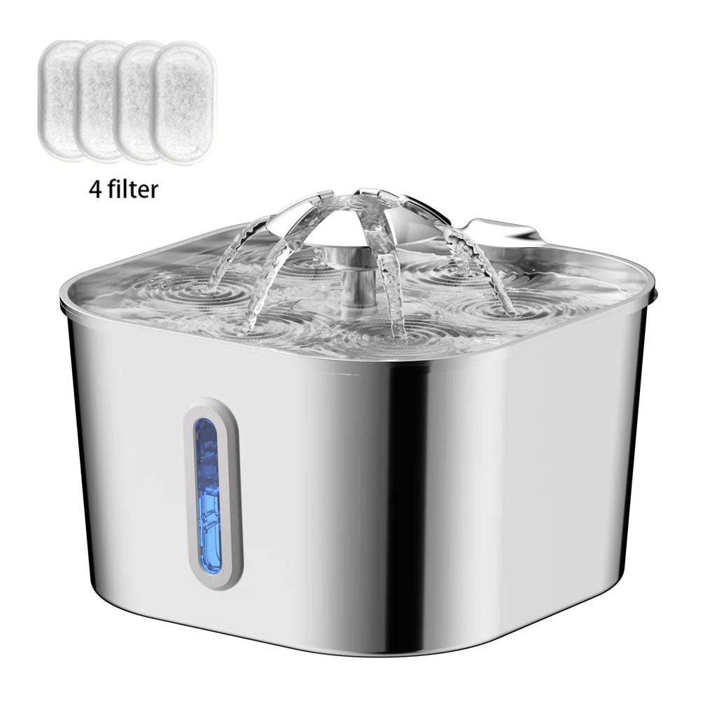 Fântână Automată de Apă 2.2L din Inox pentru Animale - imaginea 7