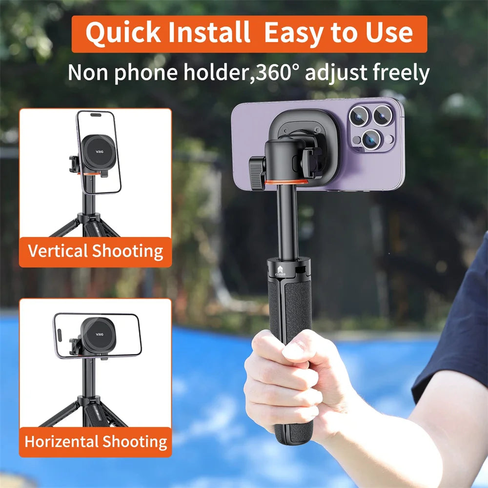 Selfie Stick cu Trepied si Telecomanda, Magnetic