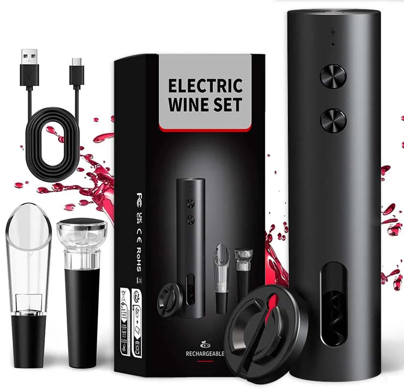 Deschizător Electric de Vin Automat cu Tăietor de Folie