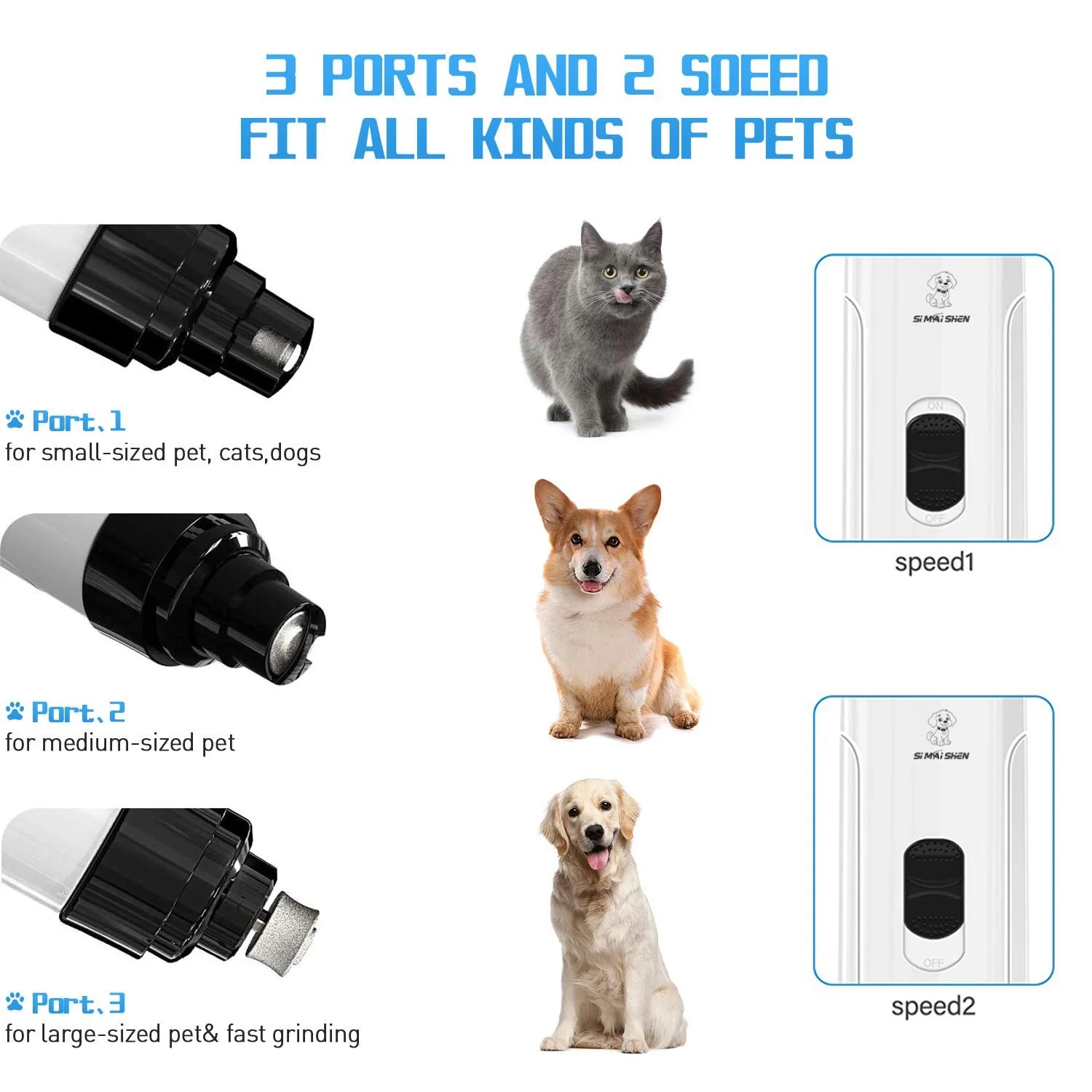 Pilă Electrică pentru Unghii Animale, Reîncărcabilă USB - imaginea 3