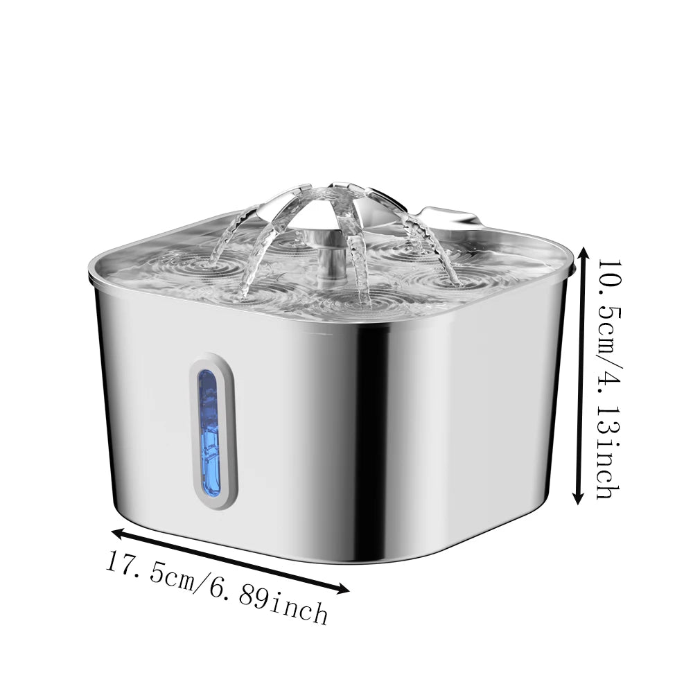 Fântână Automată de Apă 2.2L din Inox pentru Animale - imaginea 2