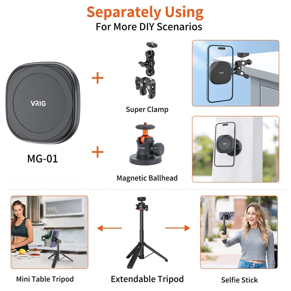 Selfie Stick cu Trepied si Telecomanda, Magnetic