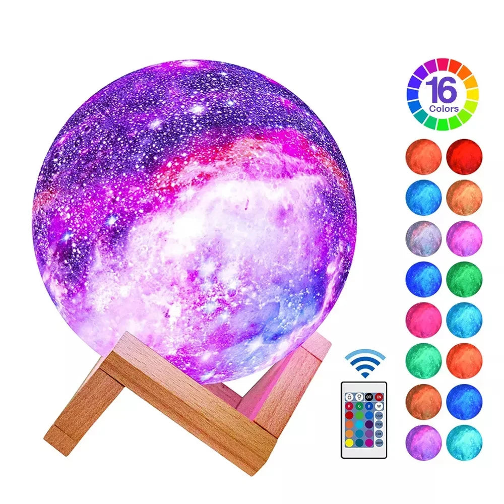 Lampă Lună 3D 15cm 16 Culori - imaginea 2