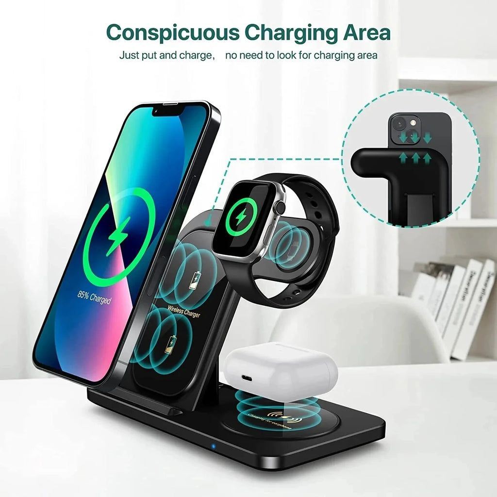 Stație de Încărcare Wireless 3-în-1 Pliabilă - imaginea 4