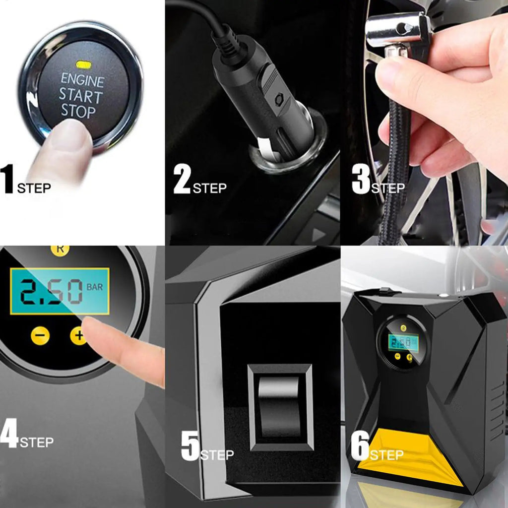 Mini Pompă Electrică Portabilă cu Lanternă și Power Bank