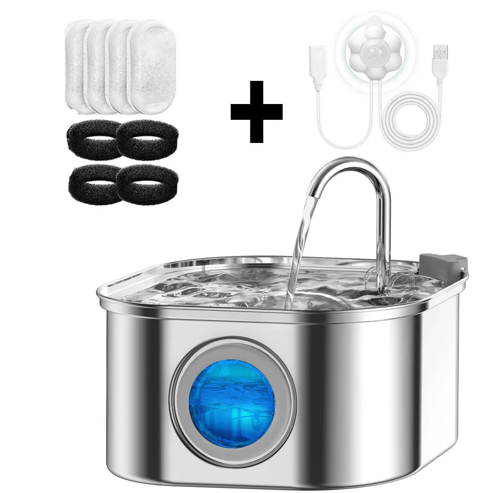 Fântână automată de apă 3.2L cu senzor și filtru - imaginea 3