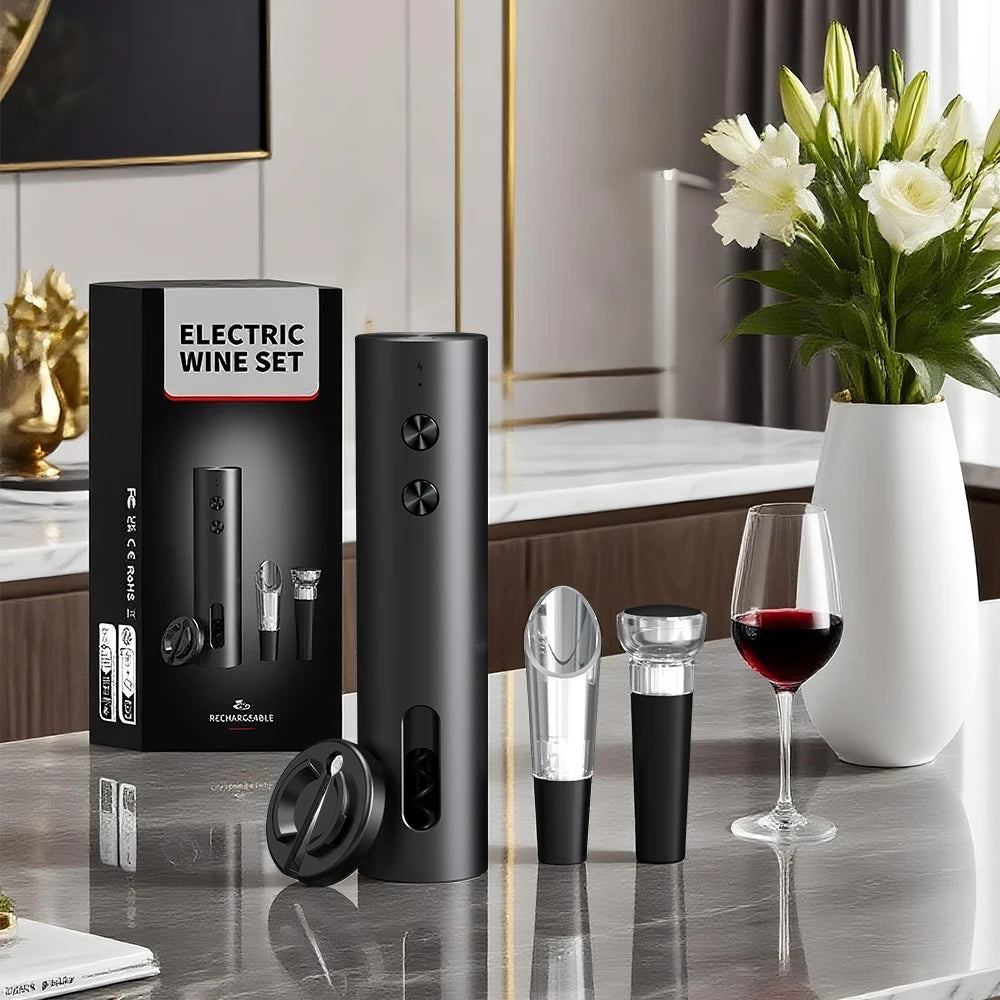 Deschizător Electric de Vin Automat cu Tăietor de Folie