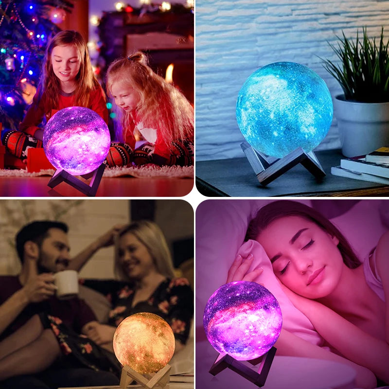 Lampă Lună 3D 15cm 16 Culori - imaginea 4
