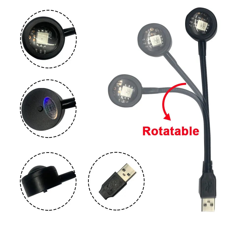 Lampa LED RGB cu proiector pentru noapte