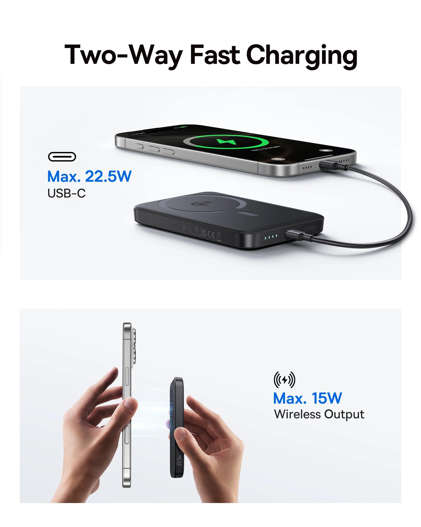 Baterie Externă Magnetică Wireless 10000mAh - imaginea 4